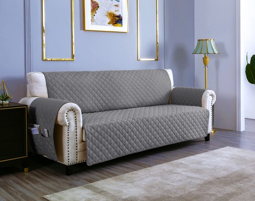 Light grey seater sofa cover - sofa,